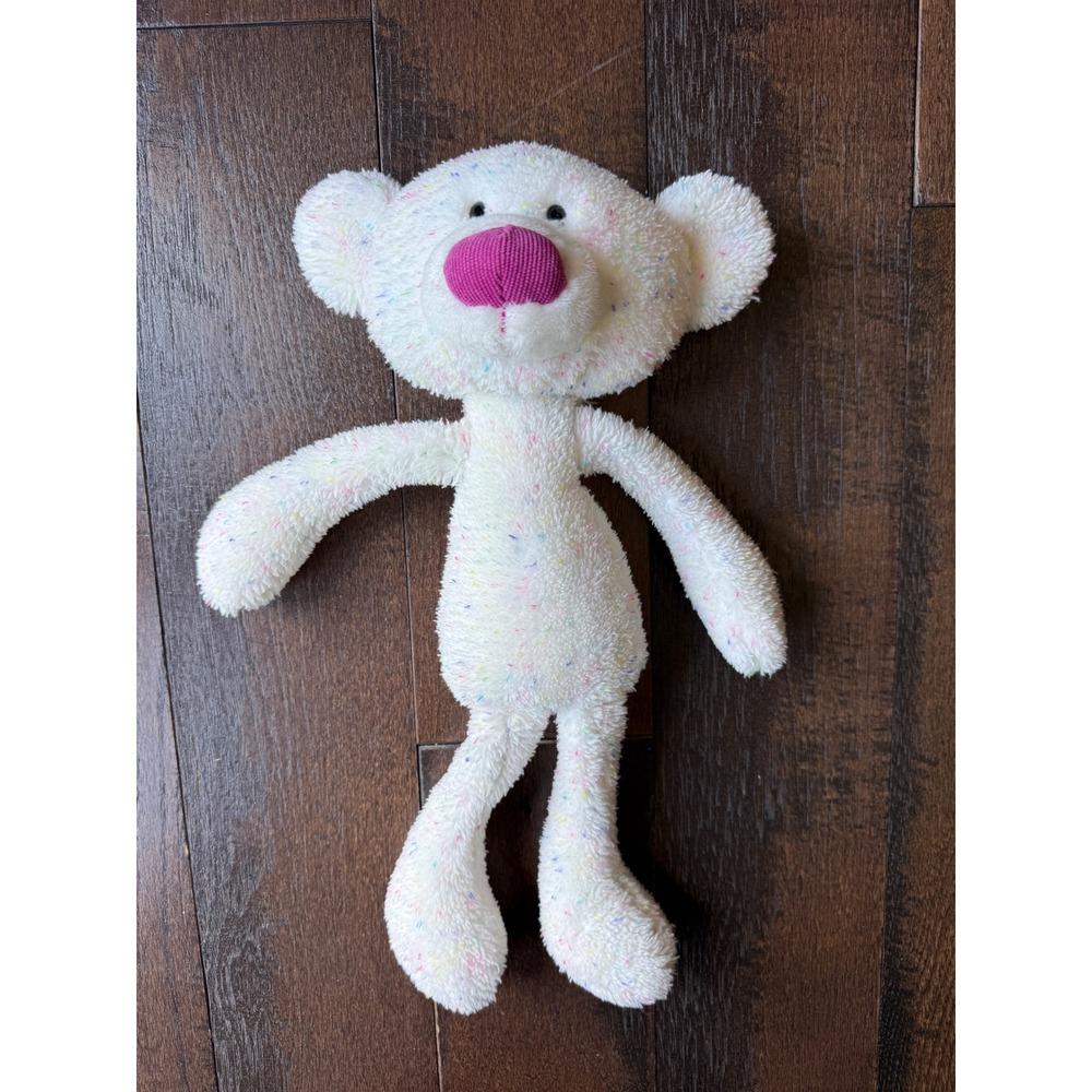 GUND Toothpick Confetti Bear White Multi Color Plush Stuffed Animal 6061451 15"